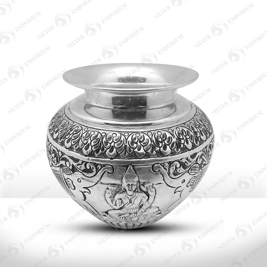 Silver Ganesh and Laxmi Kalash